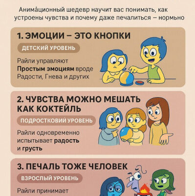 «Головоломка»: как мультфильм Pixar учит нас принимать все эмоции (да-да, даже грусть)
