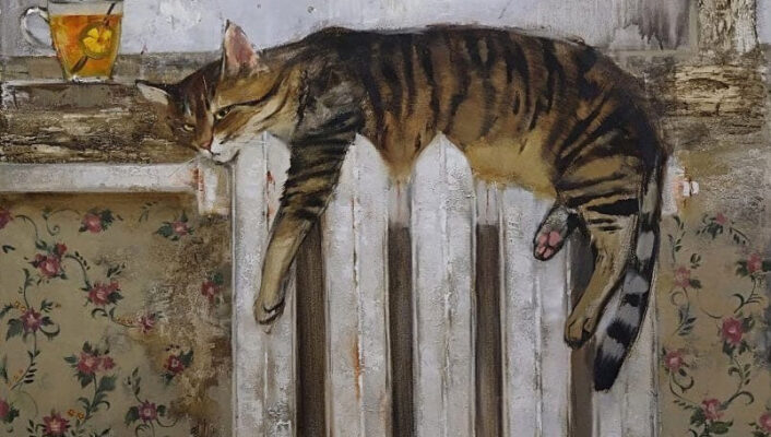 Кот на работе: бездомный сторож