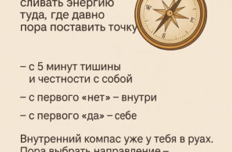 Внутренний компас: как перестать сливать энергию туда, где давно пора поставить точку.