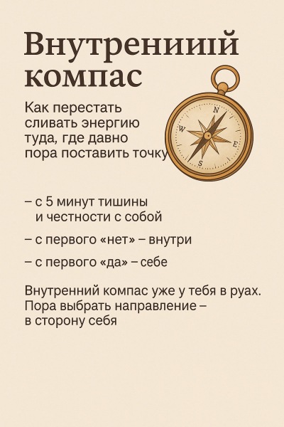 Внутренний компас: как и когда перестать истощать свою энергию.